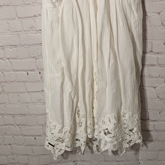 Abercrombie & Fitch LaceTrim Sheer Back Viscose-Cotton White Dress Small EuC - Picture 11 of 15